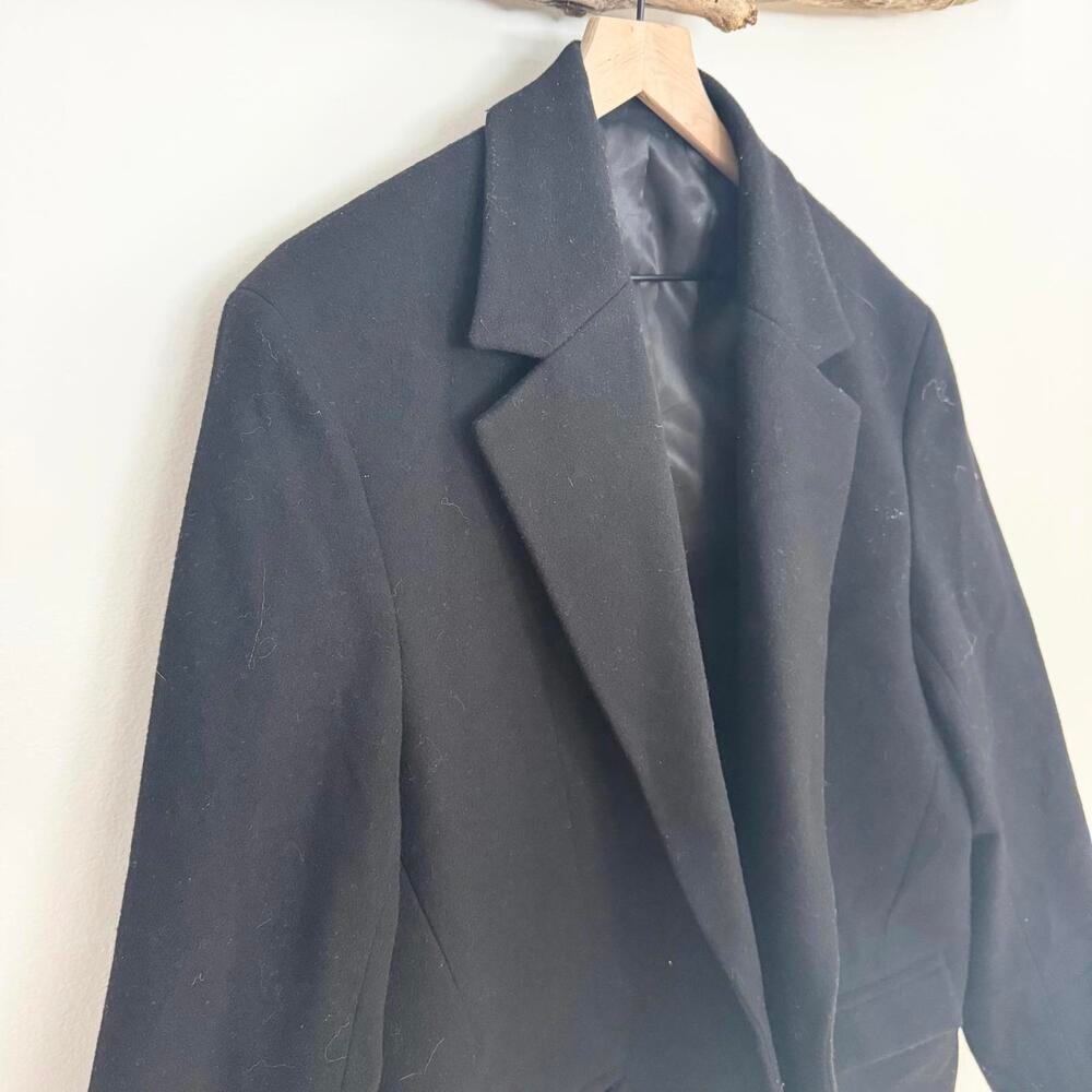 Zara Men Black Wool Blend Blazer Jacket Size US 40 EUR‎ 50 - Picture 2 of 6